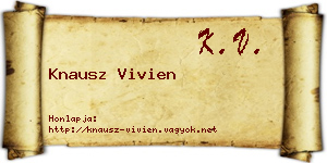 Knausz Vivien névjegykártya